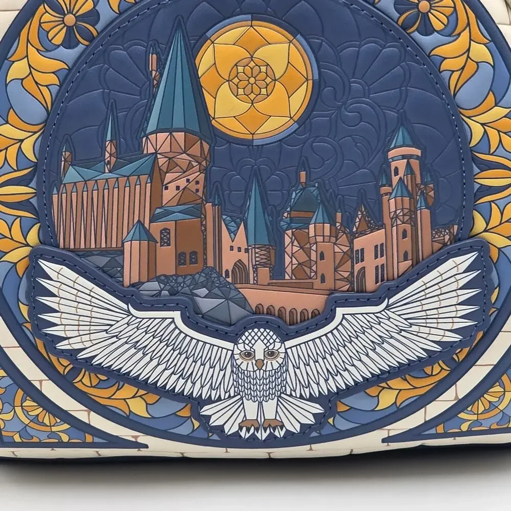 Loungefly Harry Potter Hedwig Hogwarts Stained Glass Mini Backpack New